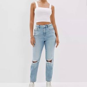AE Stretch Ripped Curvy Mom Jean
